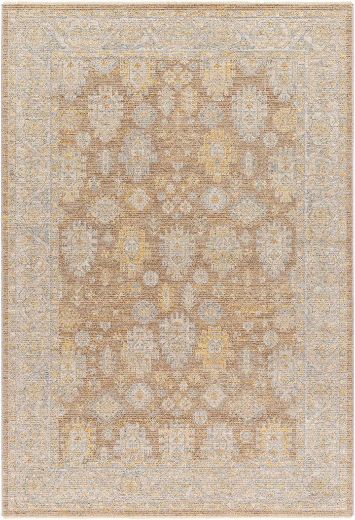 Achim Traditional Medallion Design Tan & Gray Rug - The Rug Decor