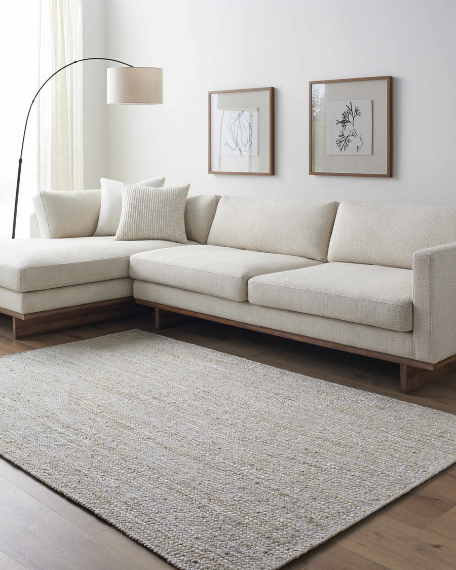 Adahy Beige Contemporary Style Hand Loom Jute Area Rug - The Rug Decor