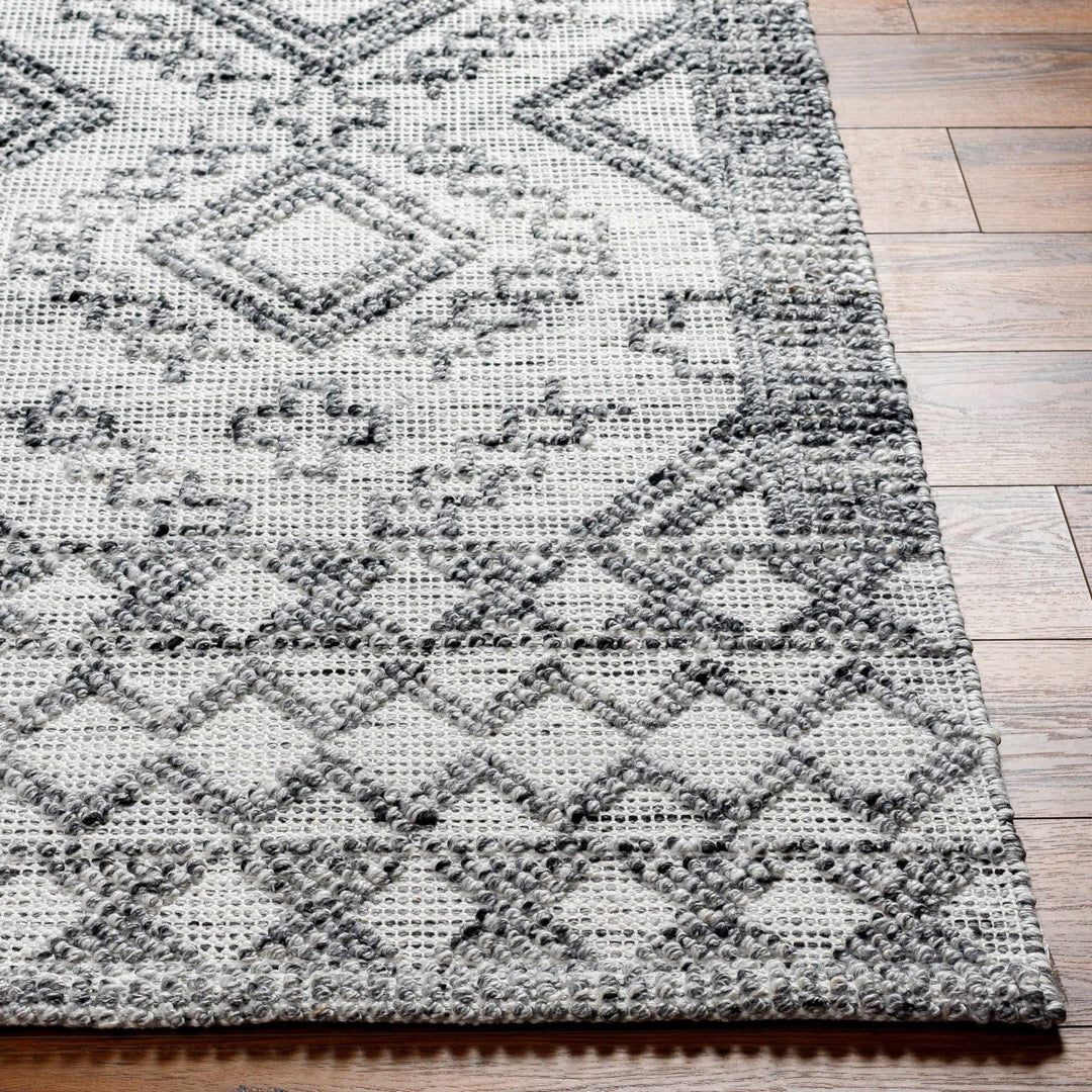 Adan Contemporary Geometrical Gray And Ivory Rug - The Rug Decor