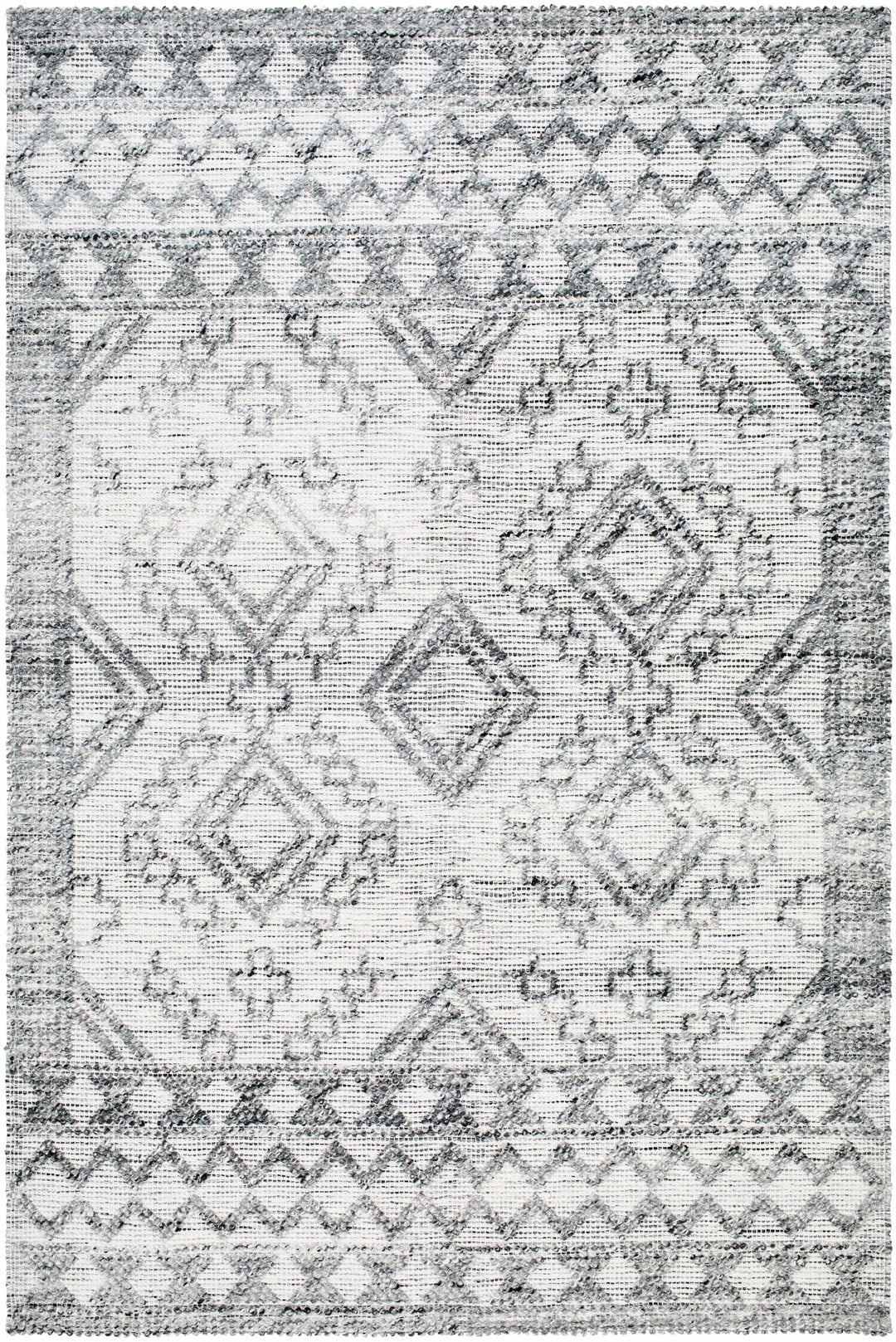 Adan Contemporary Geometrical Gray And Ivory Rug - The Rug Decor