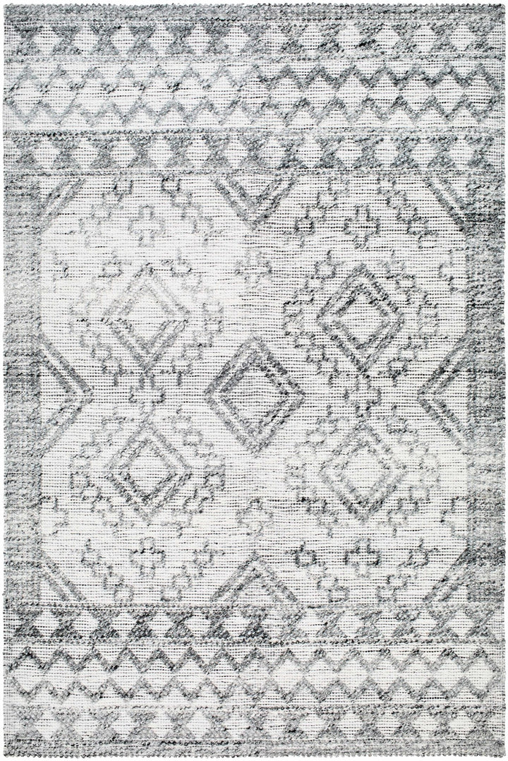 Adan Contemporary Geometrical Gray And Ivory Rug - The Rug Decor