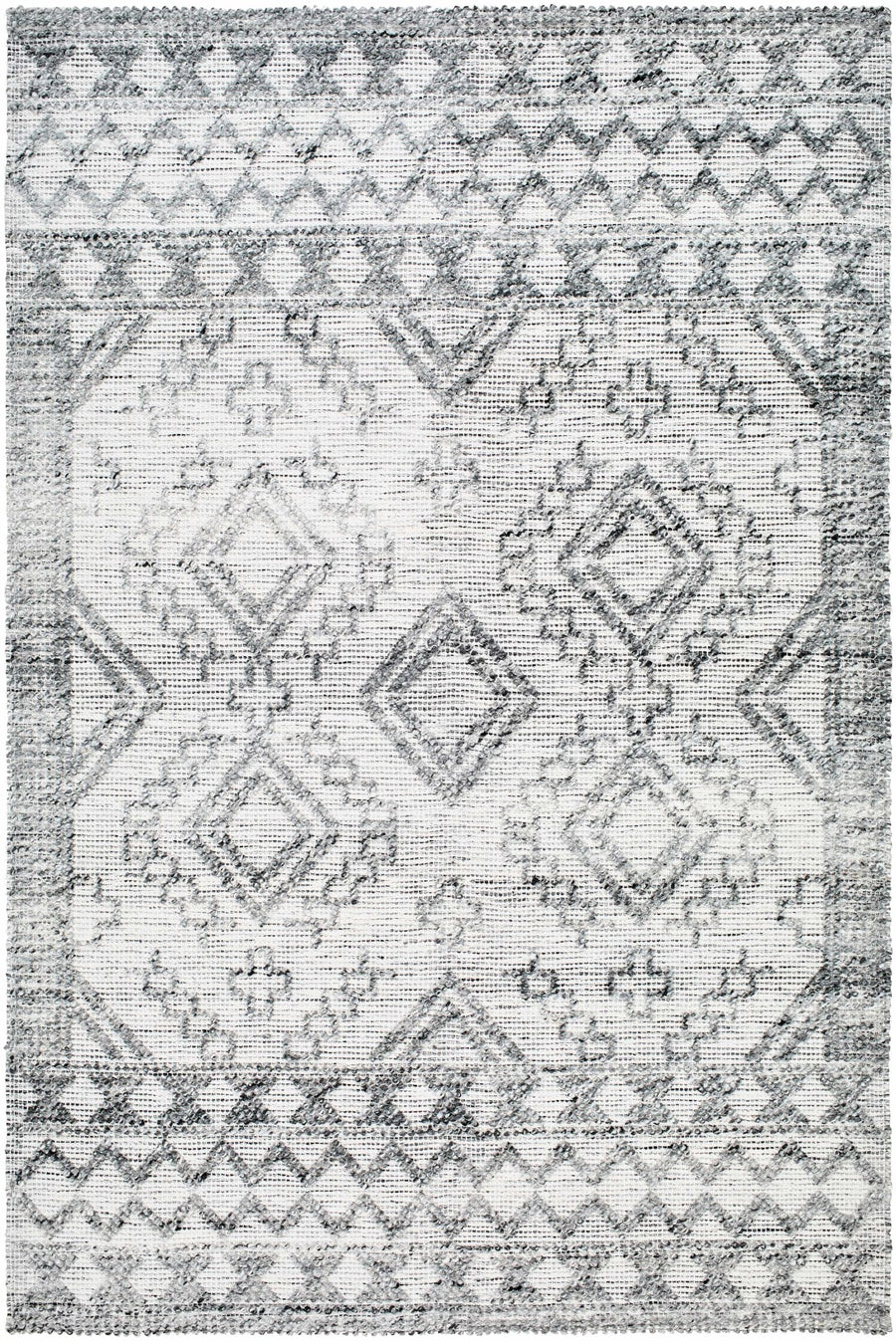 Adan Contemporary Geometrical Gray And Ivory Rug - The Rug Decor
