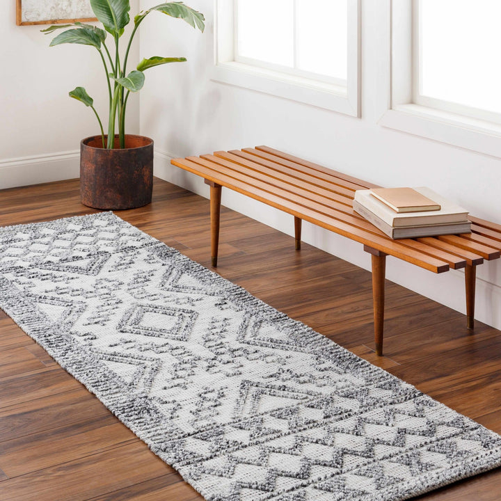 Adan Contemporary Geometrical Gray And Ivory Rug - The Rug Decor