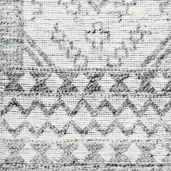 Adan Contemporary Geometrical Gray And Ivory Rug - The Rug Decor