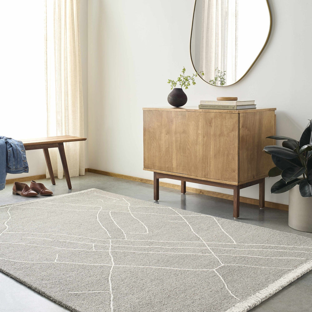 Addae Gray Modern Style Hand Tufted Wool Area Rug - The Rug Decor