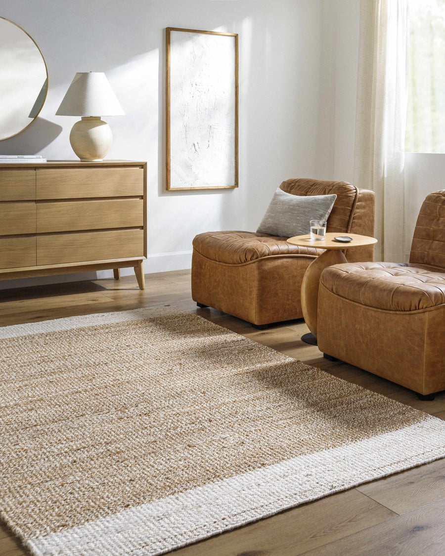 Aderyn Traditional Camel And Tan Jute Area Rug - The Rug Decor