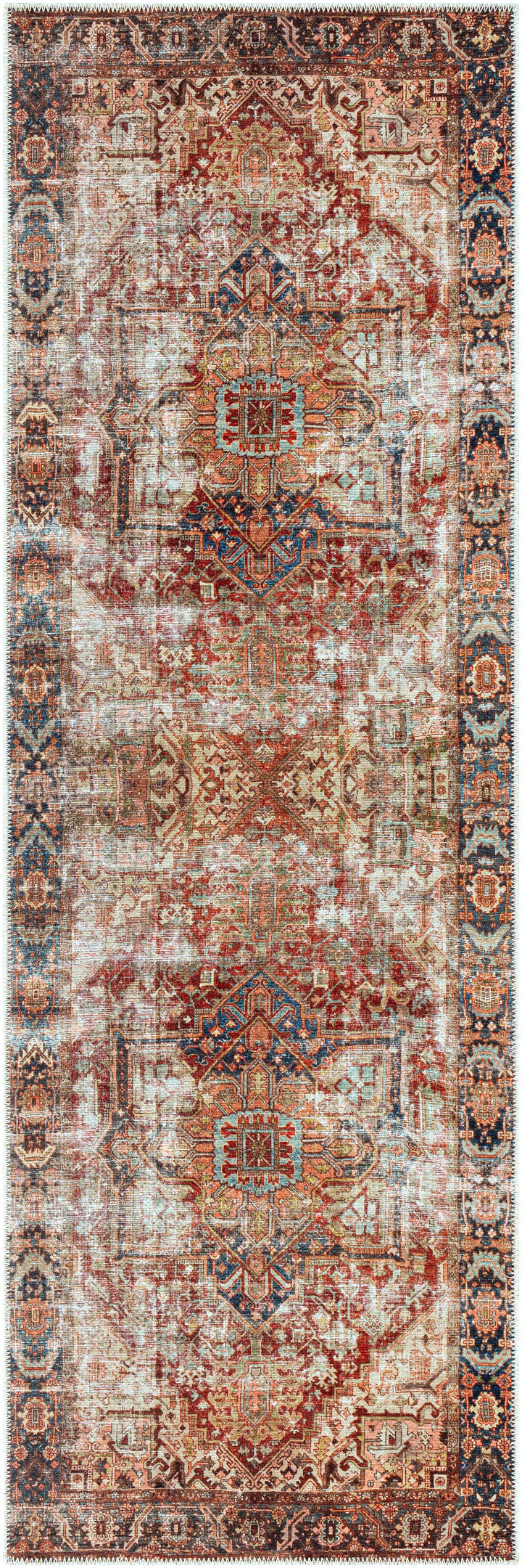 Adtugan Traditional Style Rust Washable Rug