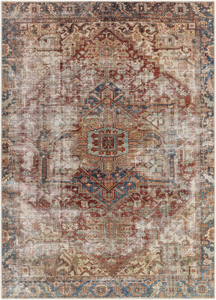Adtugan Traditional Style Rust Washable Rug