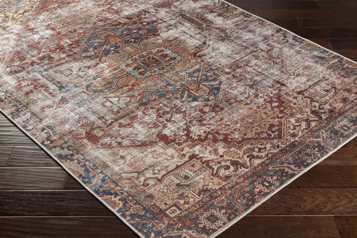 Adtugan Traditional Style Rust Washable Rug