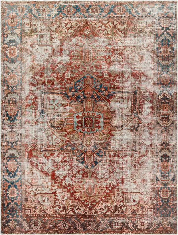 Adtugan Traditional Style Rust Washable Rug
