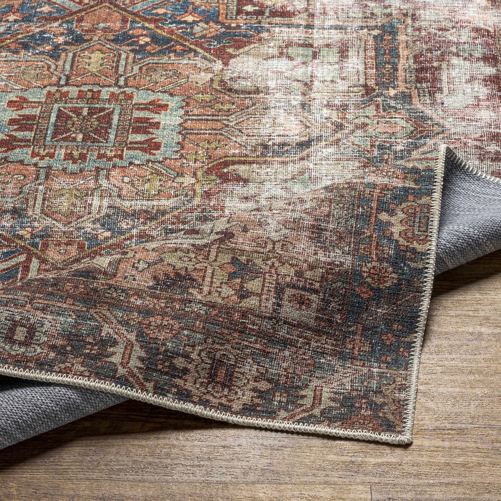 Adtugan Traditional Style Rust Washable Rug