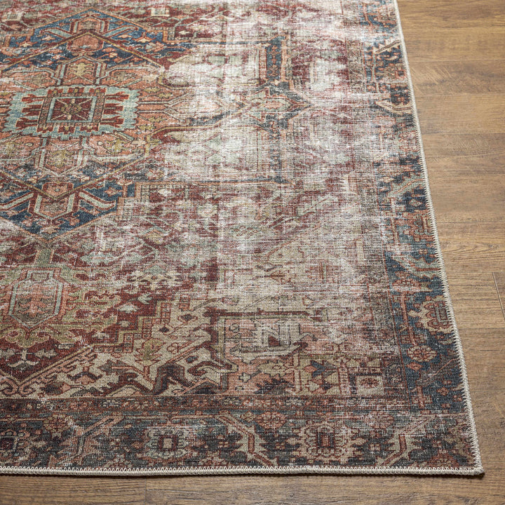 Adtugan Traditional Style Rust Washable Rug