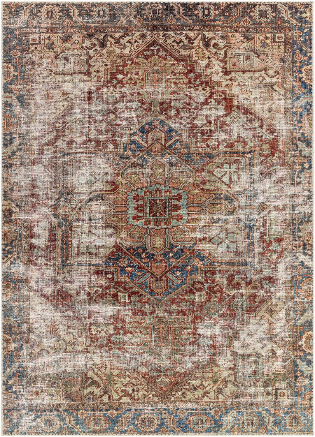 Adtugan Traditional Style Rust Washable Rug - The Rug Decor