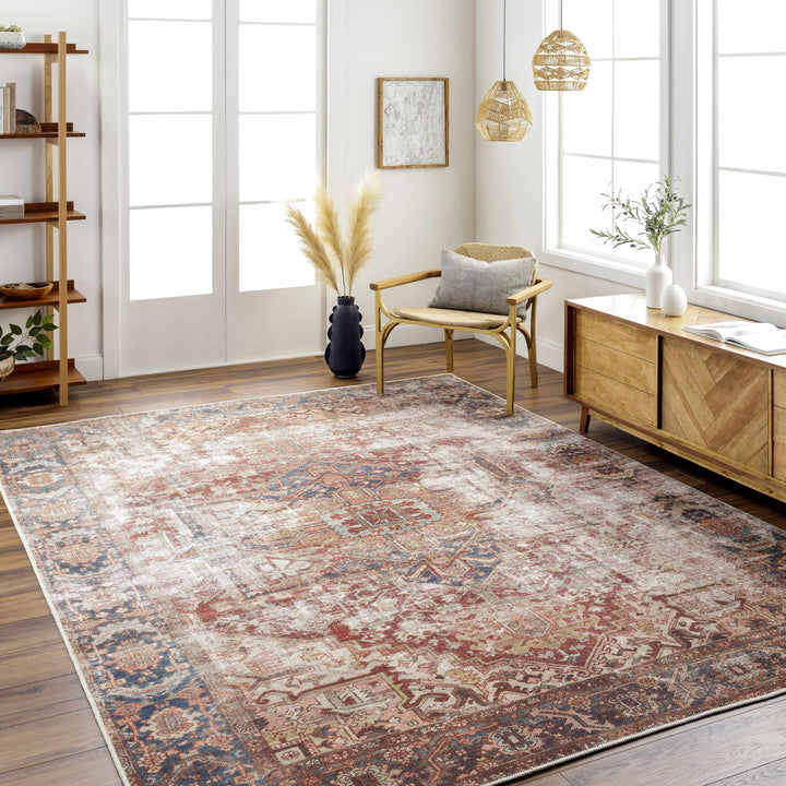 Adtugan Traditional Style Rust Washable Rug - The Rug Decor