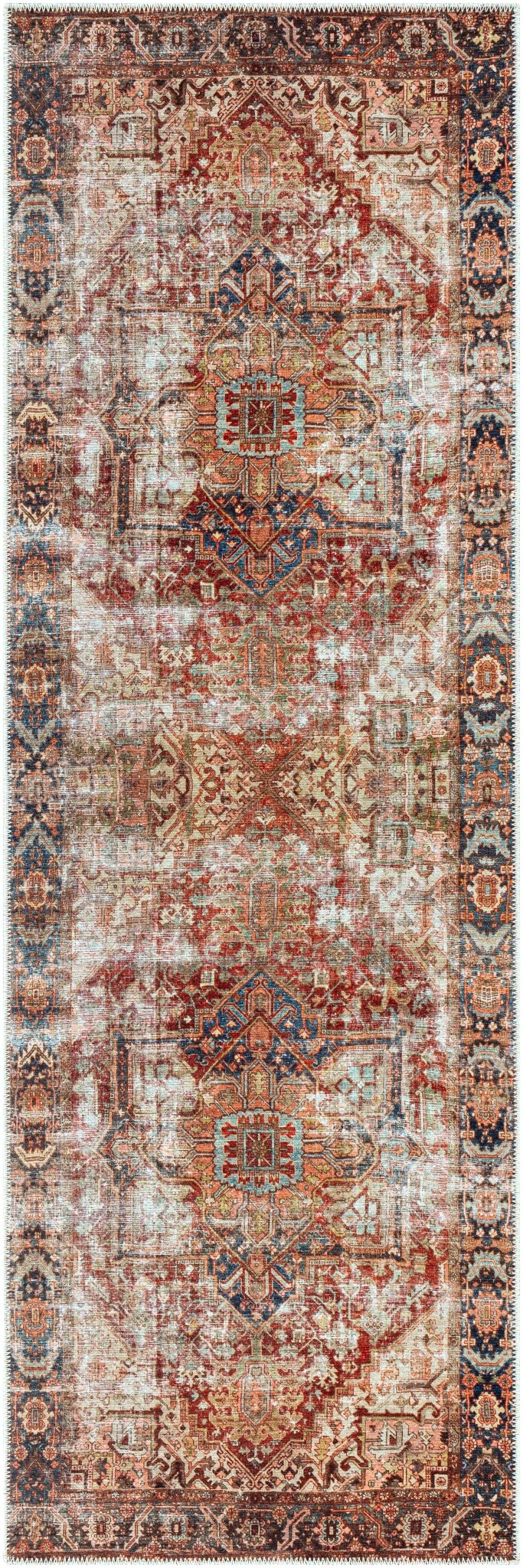 Adtugan Traditional Style Rust Washable Rug - The Rug Decor