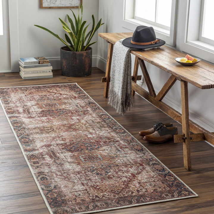 Adtugan Traditional Style Rust Washable Rug - The Rug Decor
