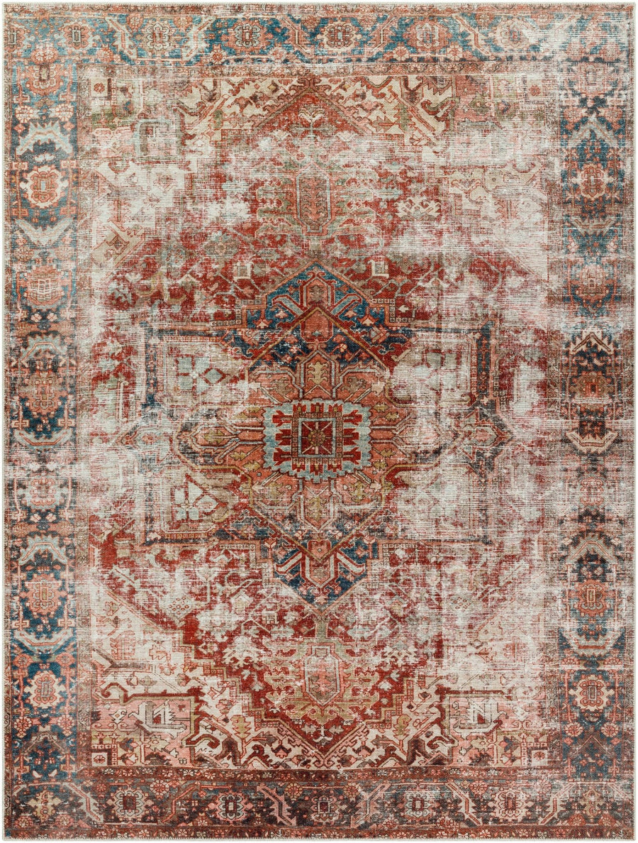Adtugan Traditional Style Rust Washable Rug - The Rug Decor