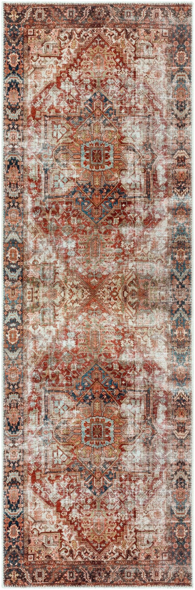 Adtugan Traditional Style Rust Washable Rug - The Rug Decor