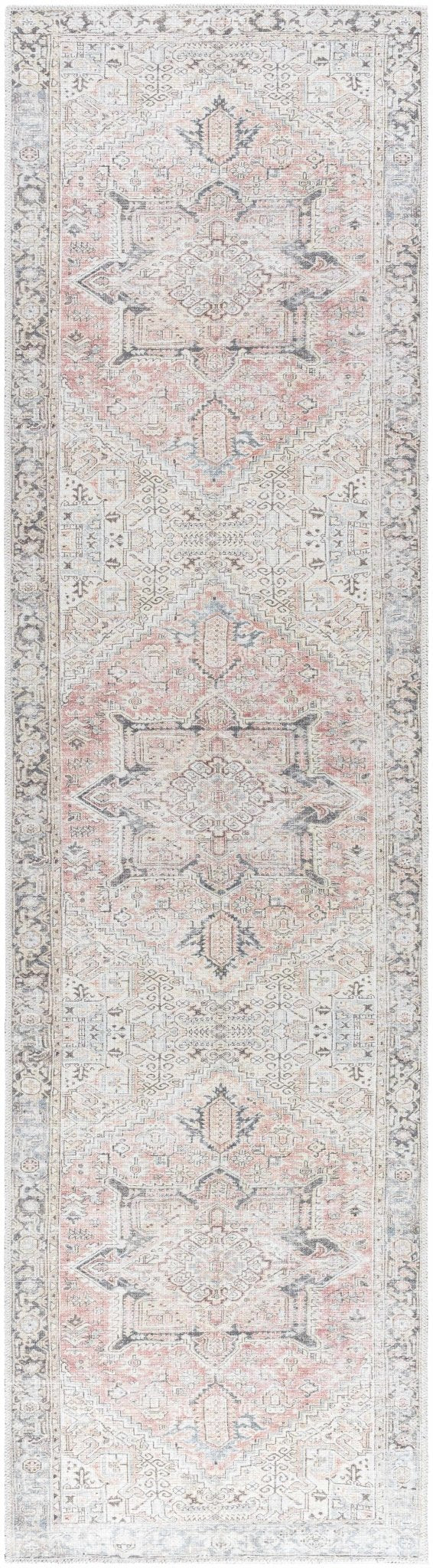 Aethwy Traditional Style Gray And Brown Washable Area Rug - The Rug Decor