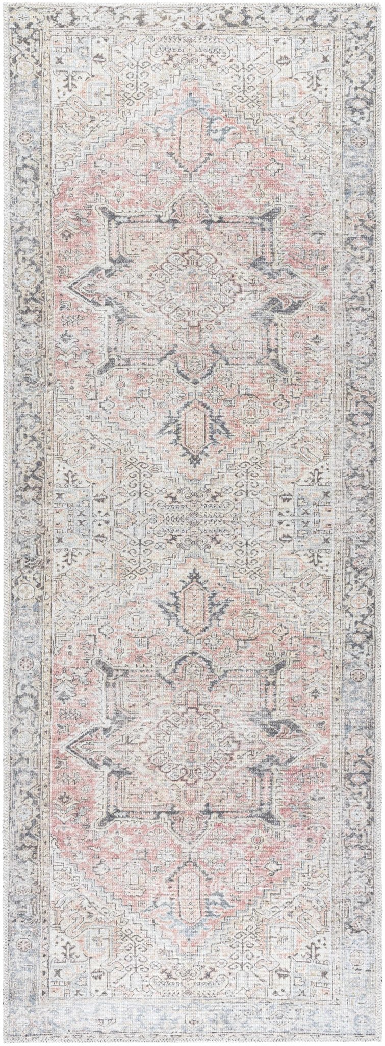 Aethwy Traditional Style Gray And Brown Washable Area Rug - The Rug Decor