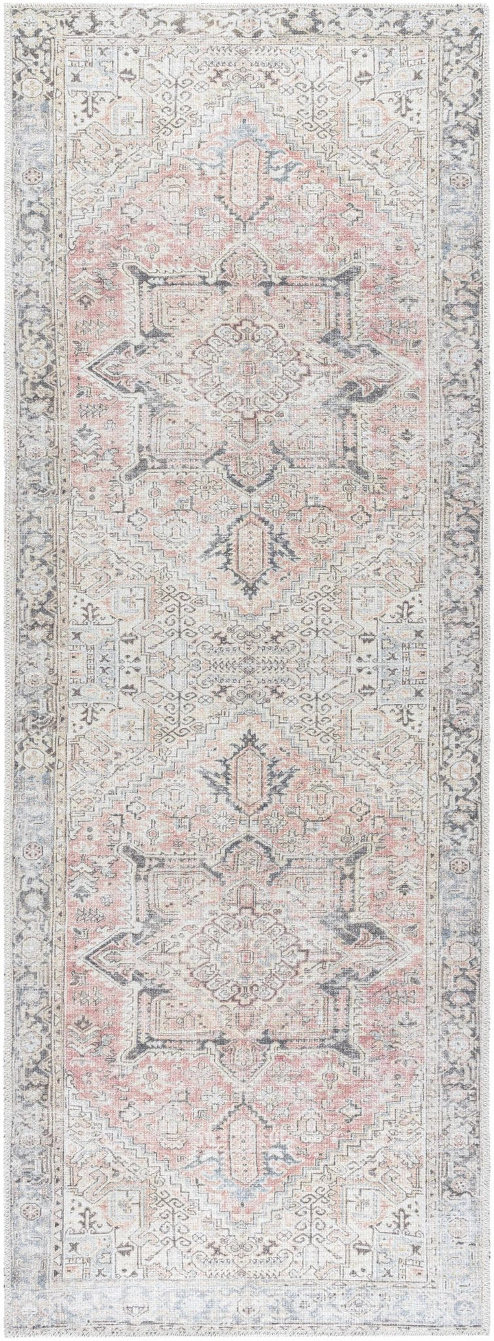 Aethwy Traditional Style Gray And Brown Washable Area Rug - The Rug Decor