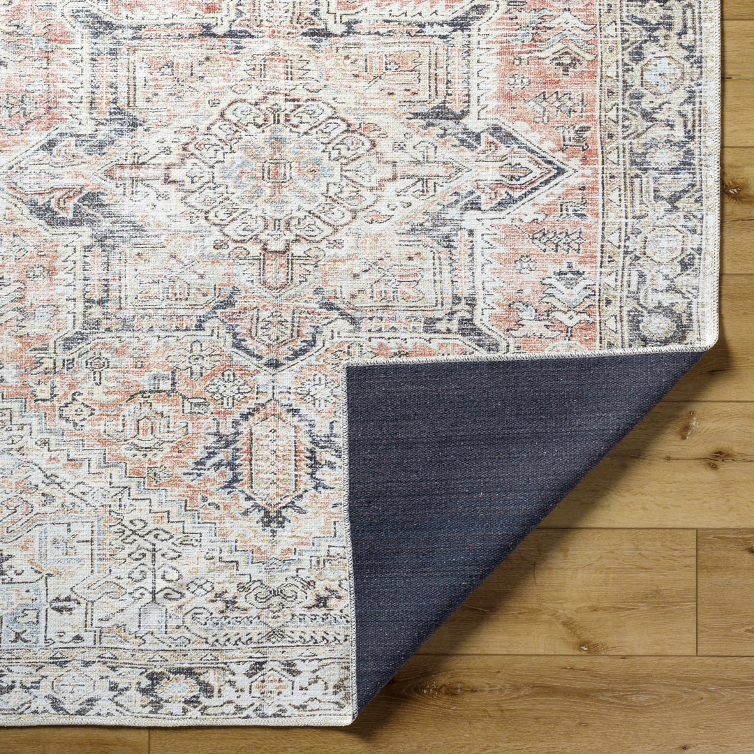 Aethwy Traditional Style Gray And Brown Washable Area Rug - The Rug Decor