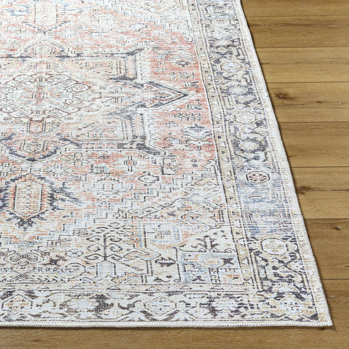 Aethwy Traditional Style Gray And Brown Washable Area Rug - The Rug Decor