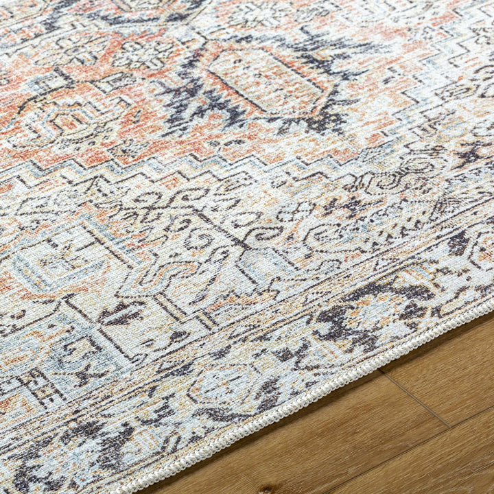 Aethwy Traditional Style Gray And Brown Washable Area Rug - The Rug Decor