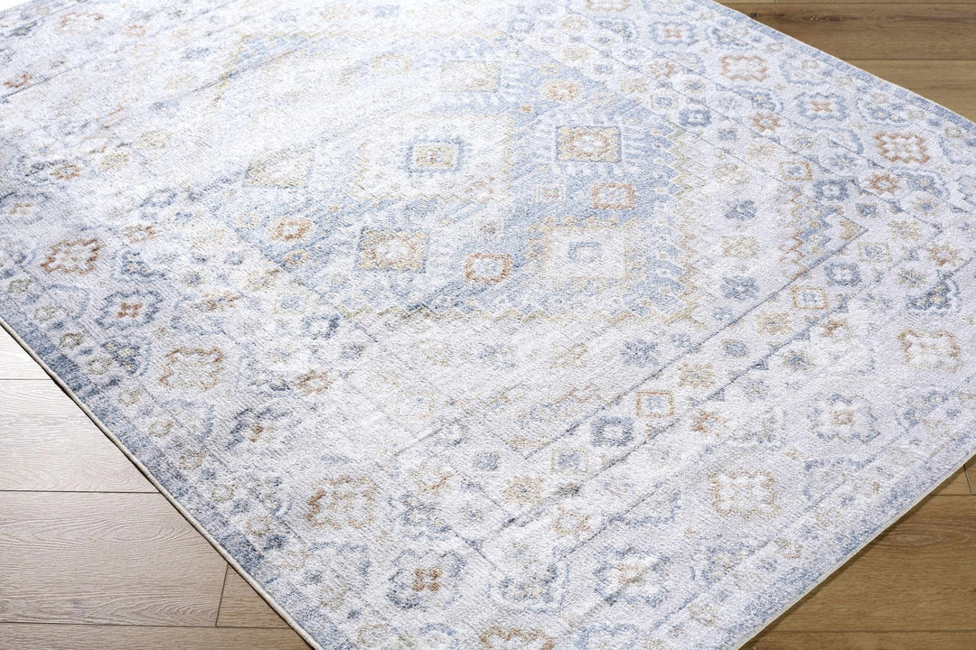 Agaton Traditional Gray And Beige Washable Rug - The Rug Decor