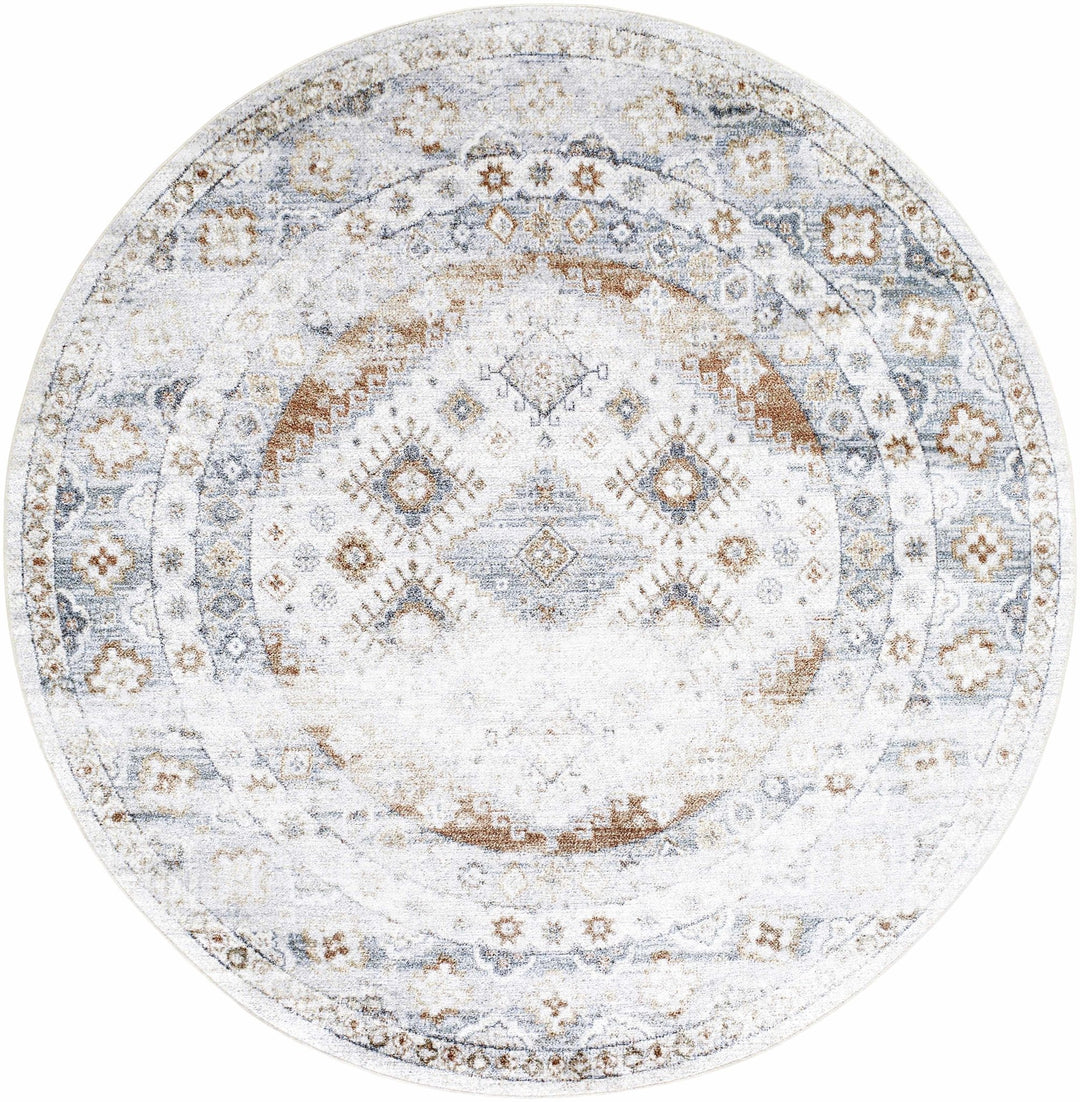 Agaton Traditional Style Ivory & Brown Washable Area Rug - The Rug Decor