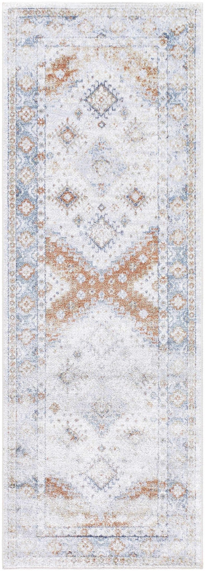 Agaton Traditional Style Ivory & Brown Washable Area Rug - The Rug Decor