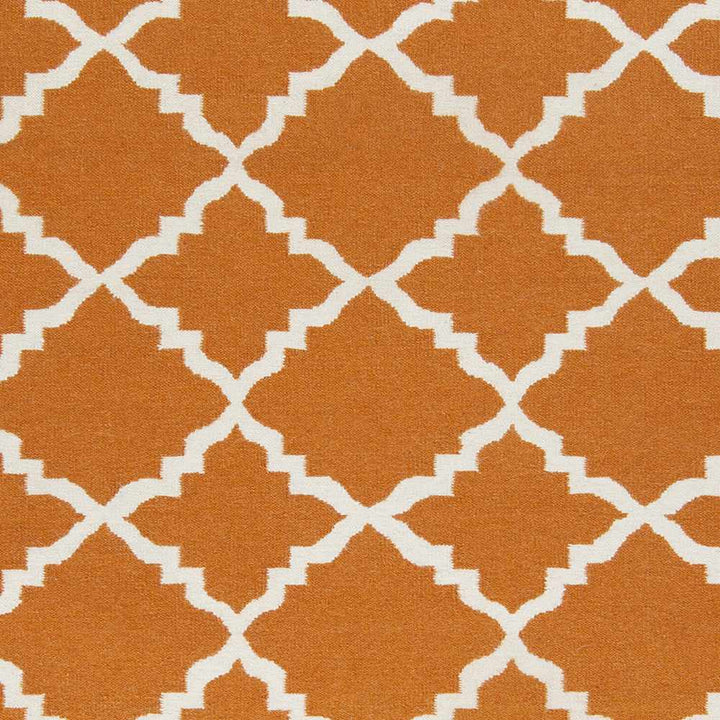 Aguilar Geometrical Orange And Ivory Rug - The Rug Decor