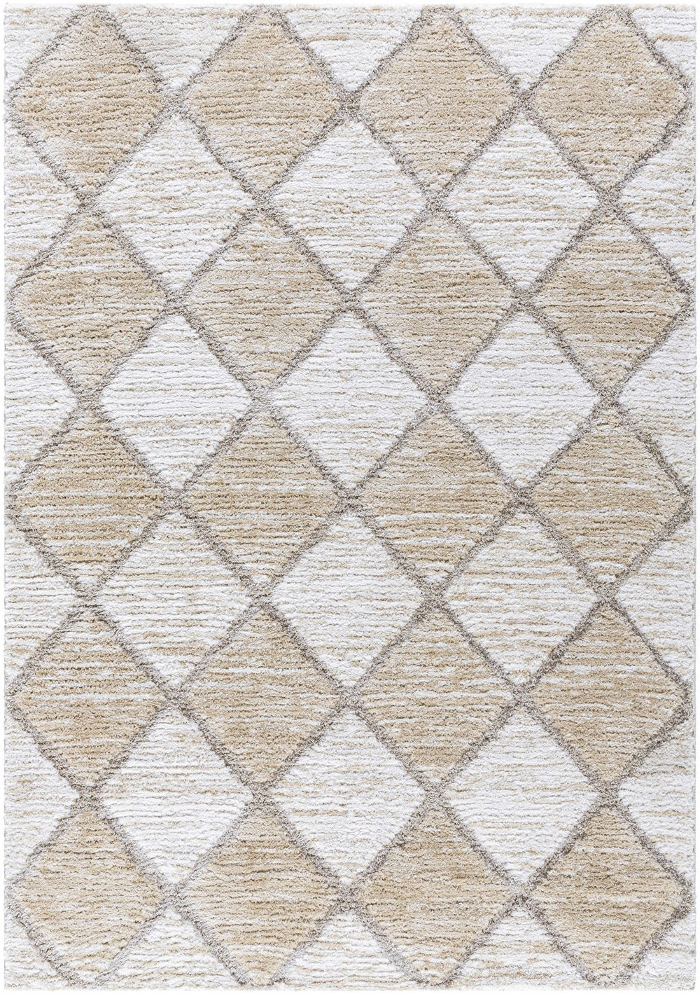 Aideen Modern Design Cream Machine Woven Shag Rug - The Rug Decor