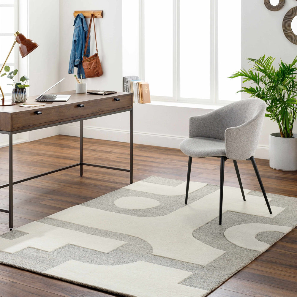 Aiden Contemporary Ivory And Gray Area Rug - The Rug Decor
