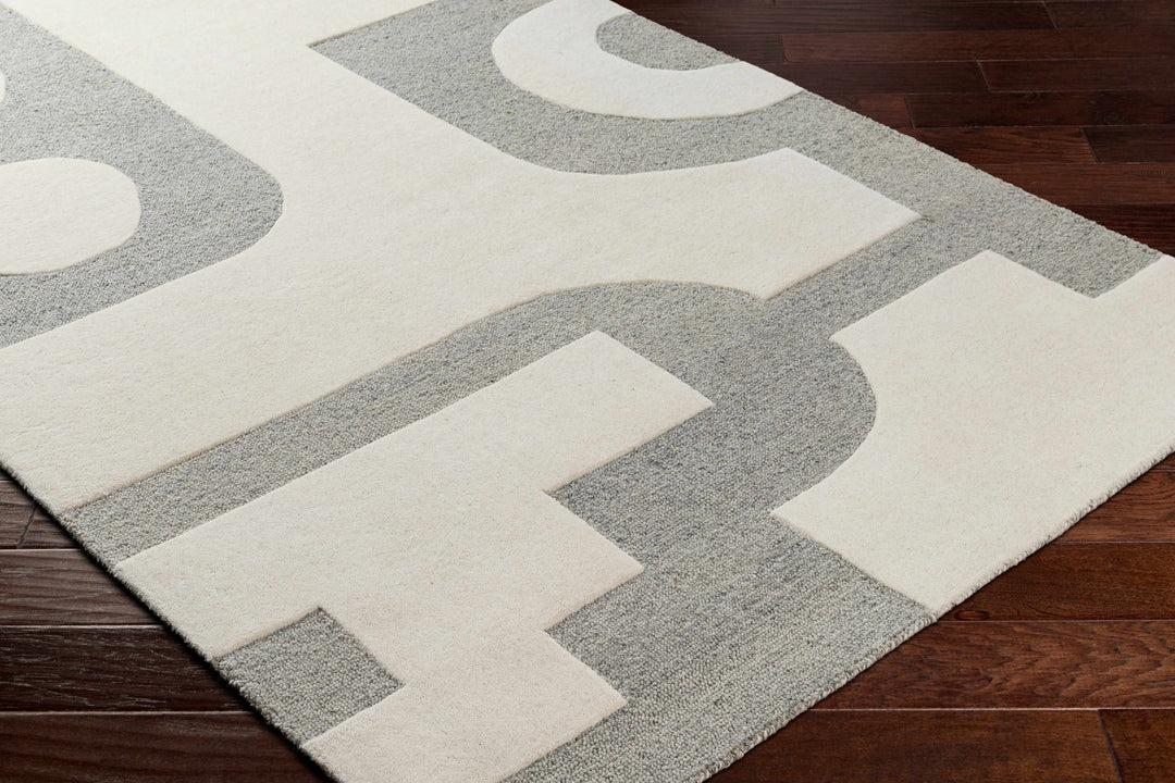 Aiden Contemporary Ivory And Gray Area Rug - The Rug Decor