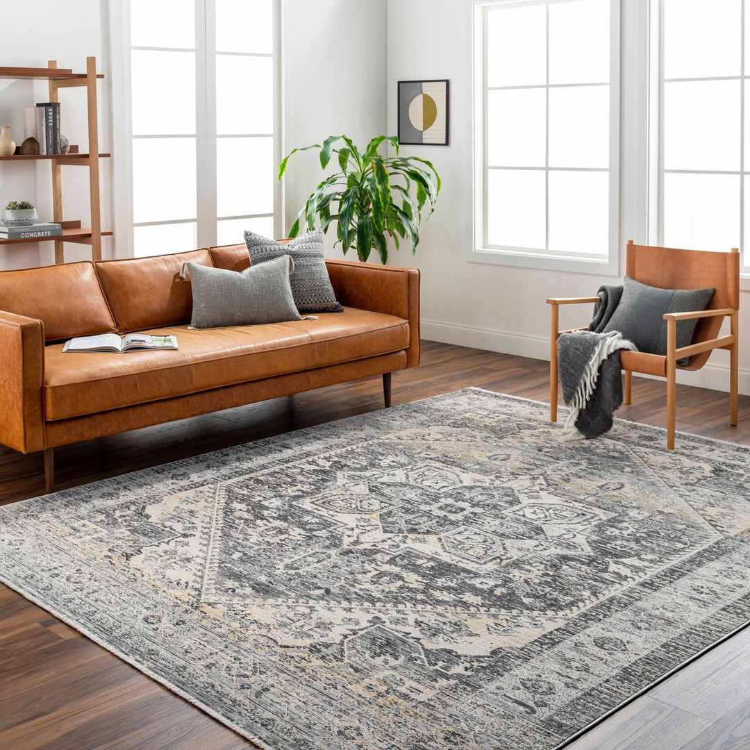 Ailsa Traditional Gray And Beige Area Rug - The Rug Decor
