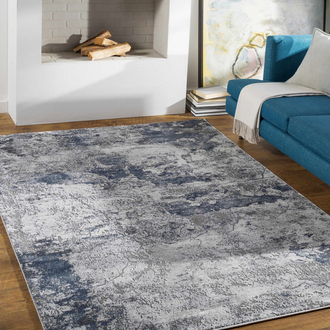 Ainslie Contemporary Abstract Gray Marble Rug - The Rug Decor