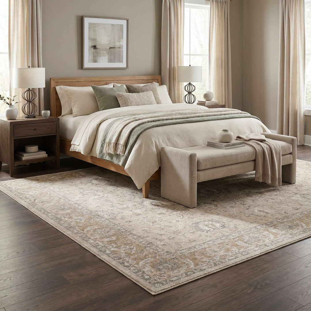 Airlia Traditional Style Beige And Gray Area Rug - The Rug Decor