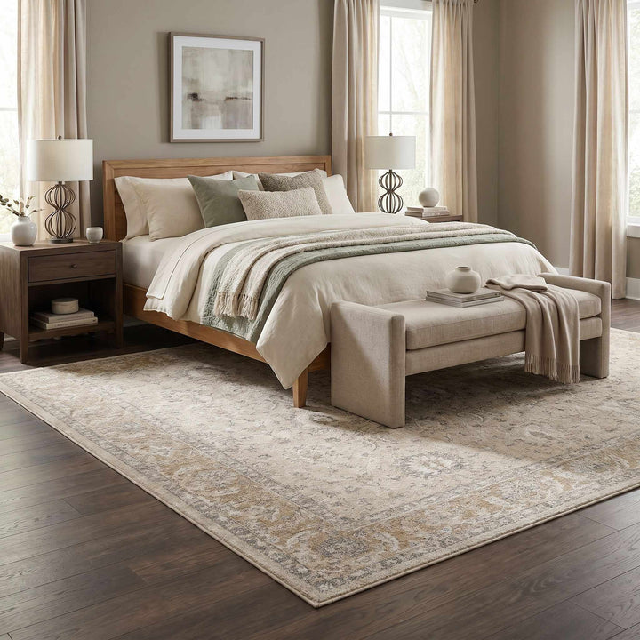 Airlia Traditional Style Beige And Gray Area Rug - The Rug Decor
