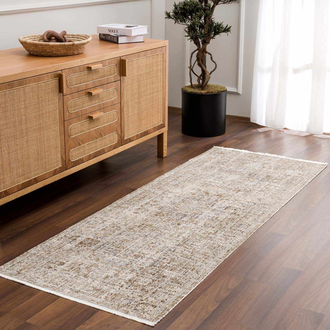 Aistys Washable Beige And Brown Machine Woven Outdoor Rug - The Rug Decor