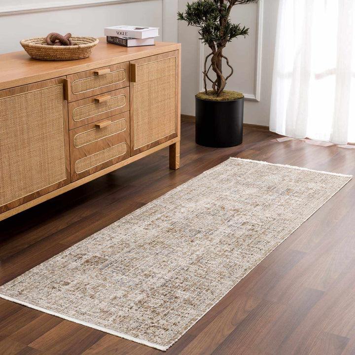 Aistys Washable Beige And Brown Machine Woven Outdoor Rug - The Rug Decor