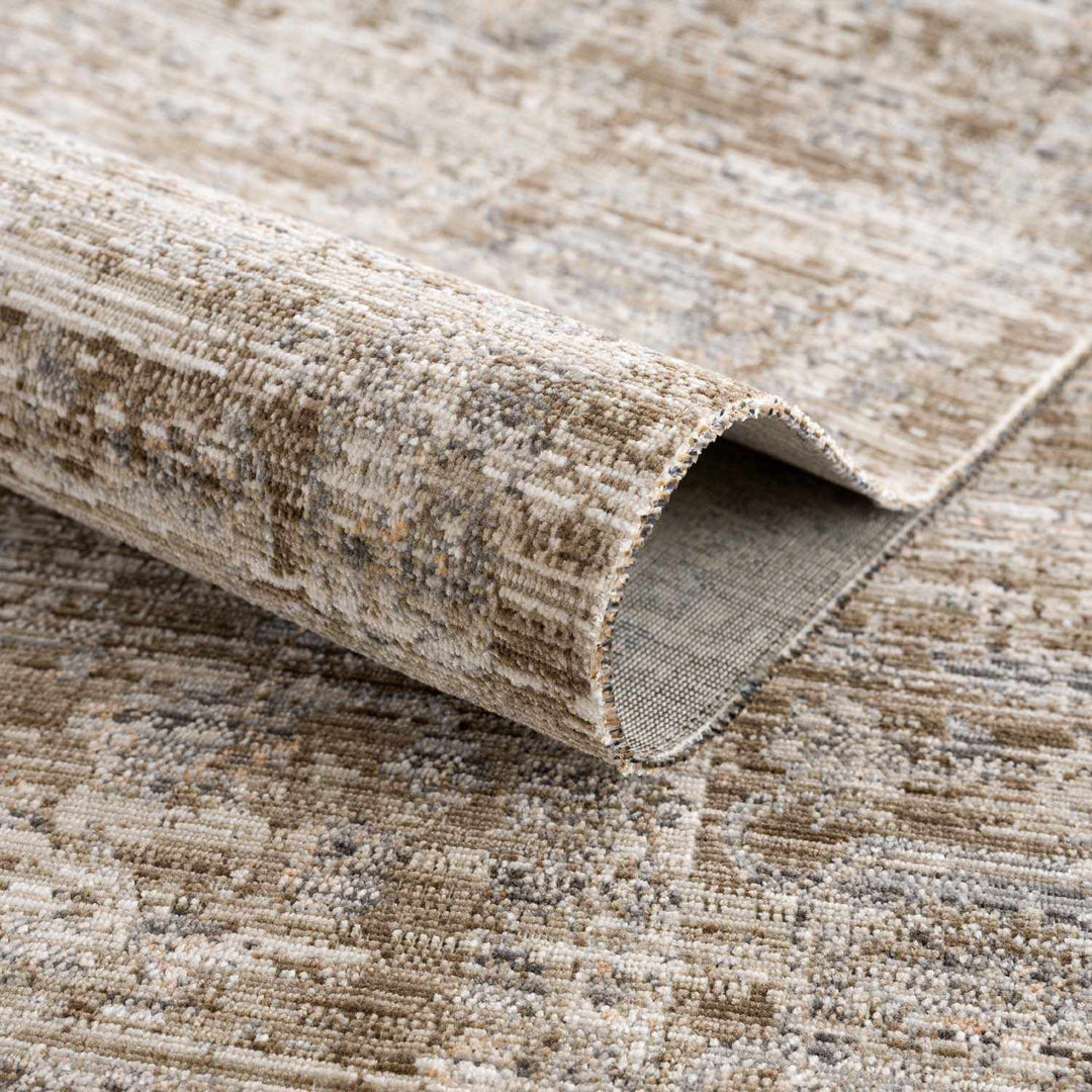 Aistys Washable Beige And Brown Machine Woven Outdoor Rug - The Rug Decor