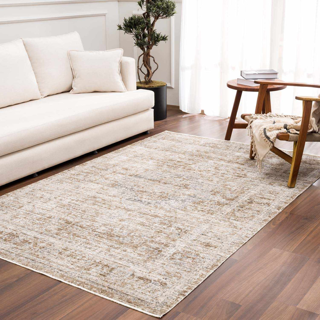 Aistys Washable Beige And Brown Machine Woven Outdoor Rug - The Rug Decor