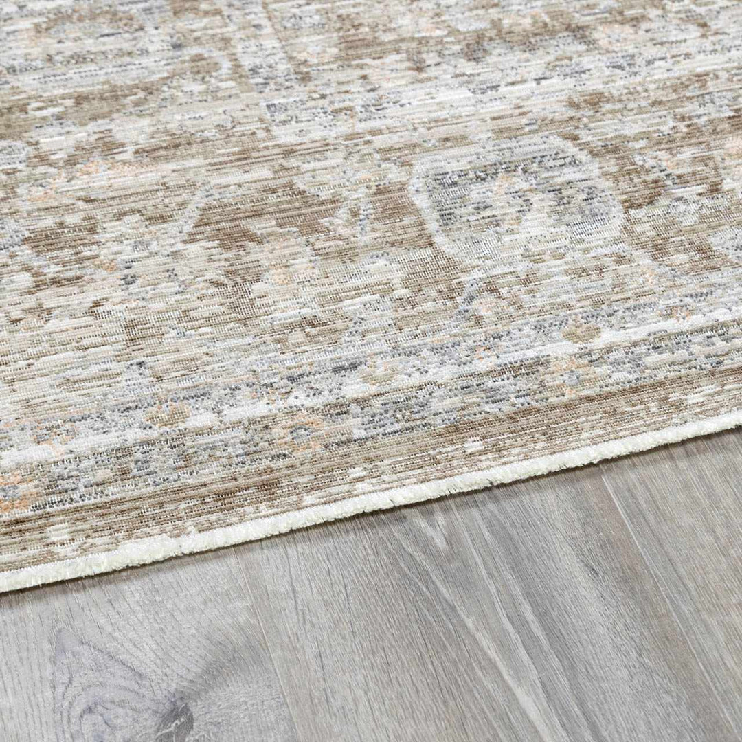 Aistys Washable Beige And Brown Machine Woven Outdoor Rug - The Rug Decor