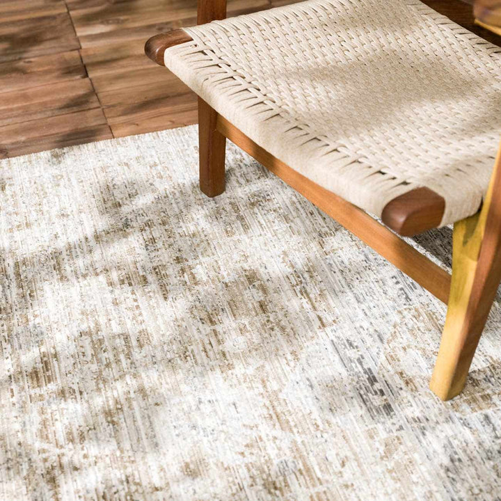 Aistys Washable Beige And Brown Machine Woven Outdoor Rug - The Rug Decor
