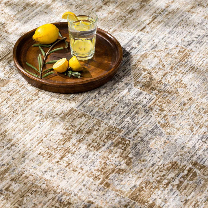 Aistys Washable Beige And Brown Machine Woven Outdoor Rug - The Rug Decor