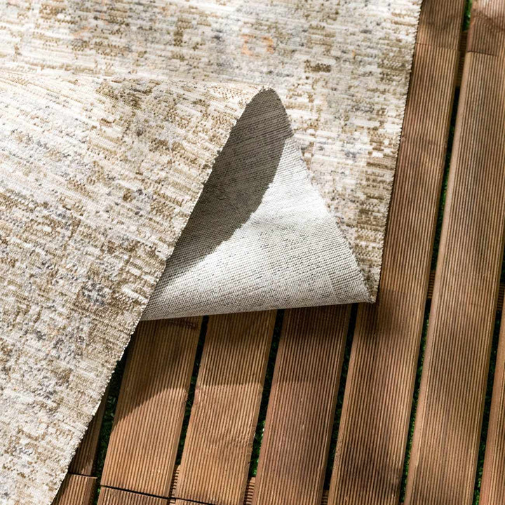 Aistys Washable Beige And Brown Machine Woven Outdoor Rug - The Rug Decor