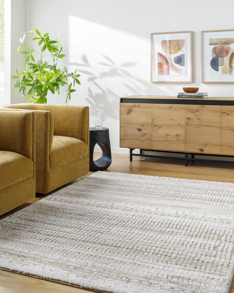 Akande Cream And Ivory Modern Style Rug - The Rug Decor