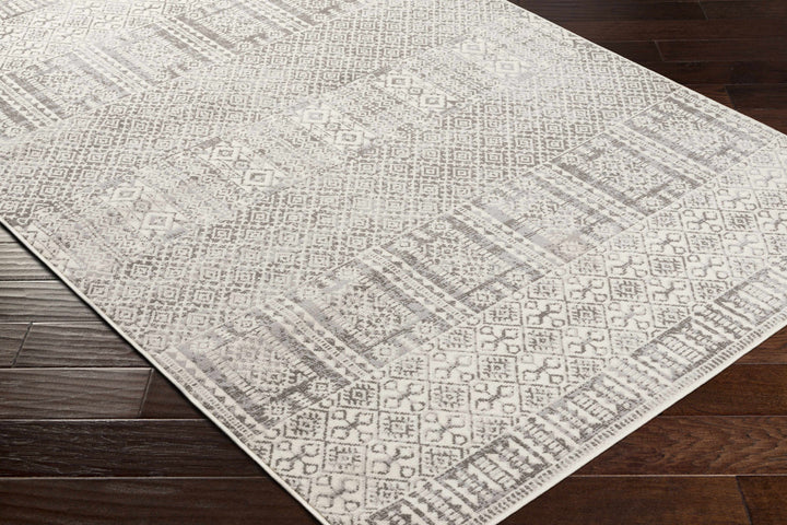 Akdiken Modern Geometrical Design Ivory And Gray Area Rug