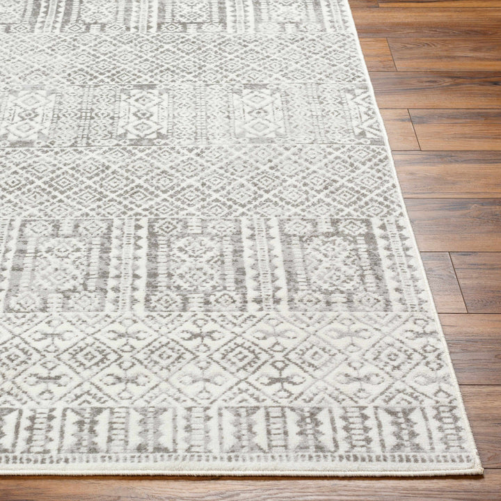 Akdiken Modern Geometrical Design Ivory And Gray Area Rug